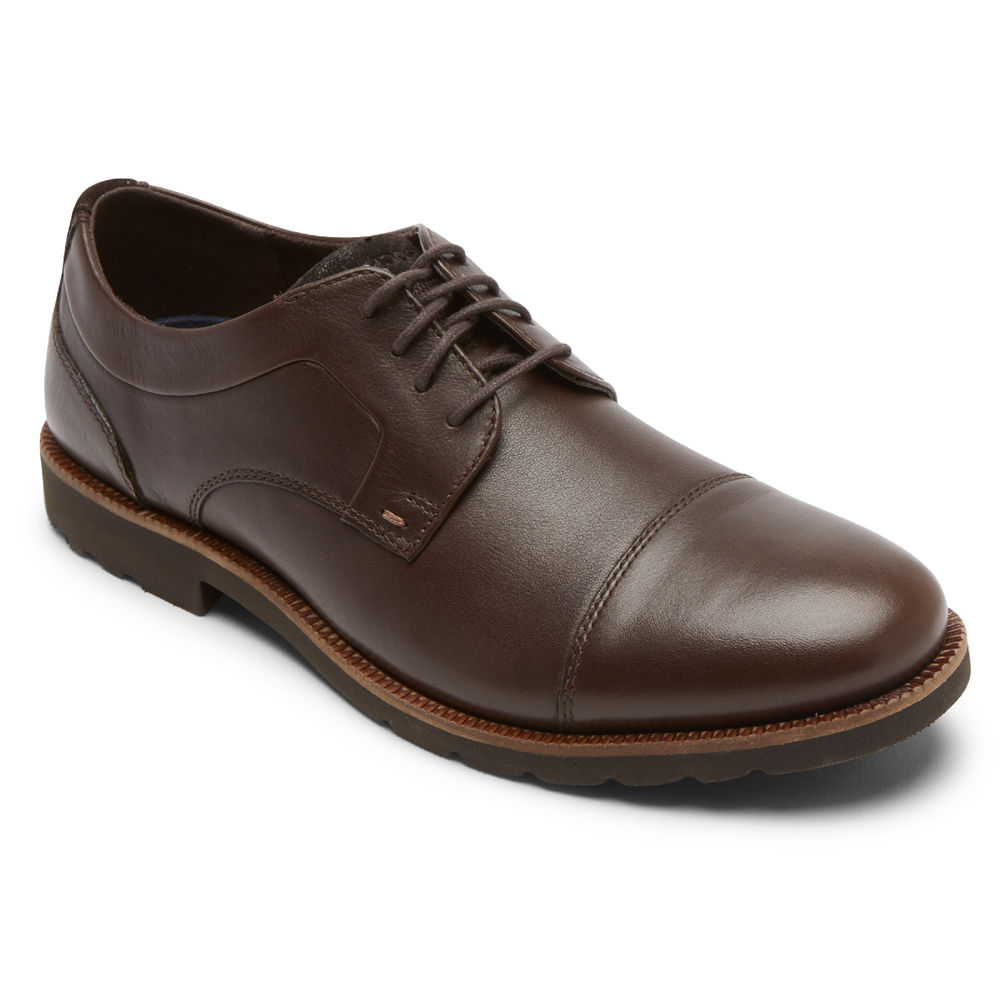 Rockport Mens Sharp & Ready 2 Cap Toe - Oxfords Dark Brown - XNP019752